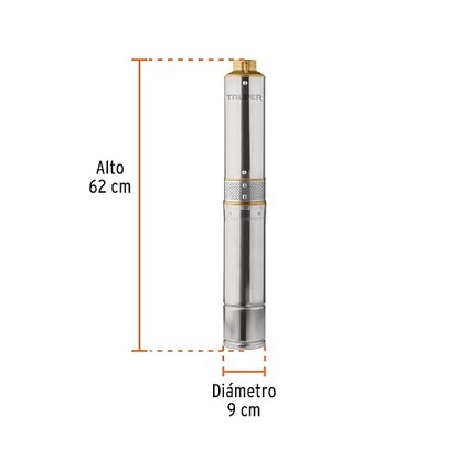 Truper BOS-1/2LM2, Bomba sumergible tipo bala para agua limpia 1/2 HP
