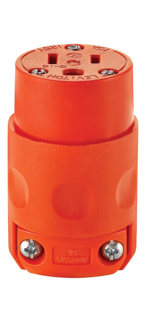 Leviton 515CV-000 Conector de PVC, Entrada recta, 15Amp, 125V, color Naranja