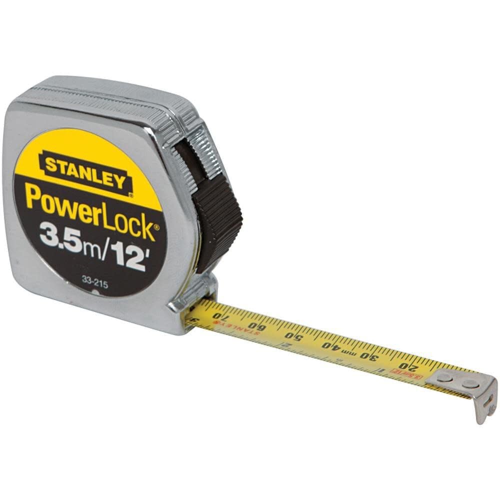 STANLEY Cinta métrica PowerLock 3.5m (12.5 pies), recubrimiento Mylar (33-215MX)