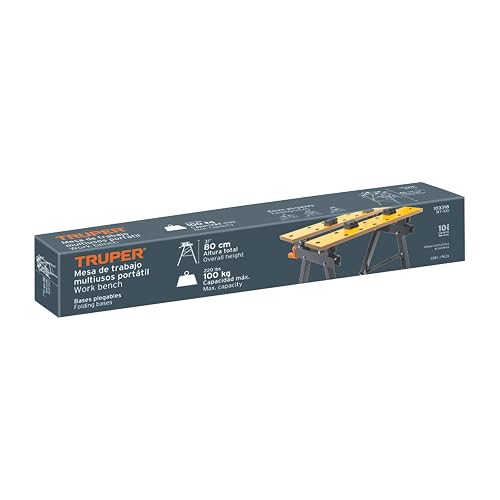 Truper MT-100, Mesa de trabajo multiusos base plegable a 0°, 45° y 90°