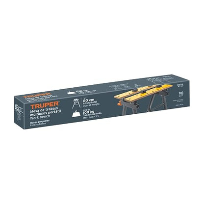 Truper MT-100, Mesa de trabajo multiusos base plegable a 0°, 45° y 90°