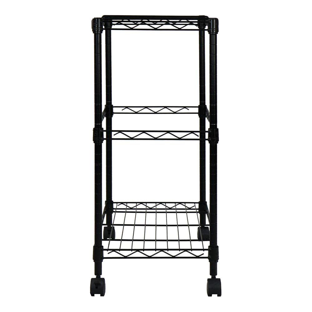 Oceanstar 2MRC1507 Portable 2-Tier Metal Rolling File Cart, Black