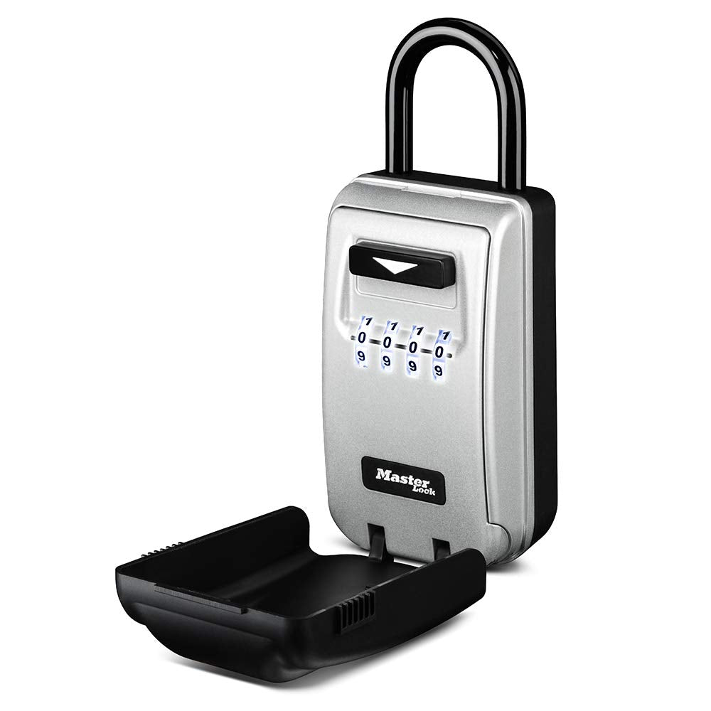 Master Lock Caja de Seguridad para Llaves con Combinación Personalizable - Portátil con iluminación