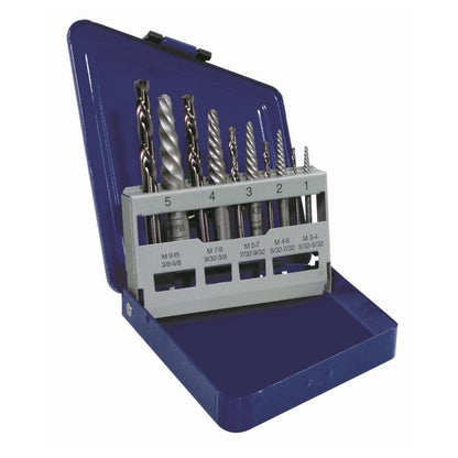 Irwin Industrial Tools 11119 Índice de metal extractores de Tornillos Flauta Espiral con Brocas de Cobalto para Mano Izquierda Set de 10 piezas