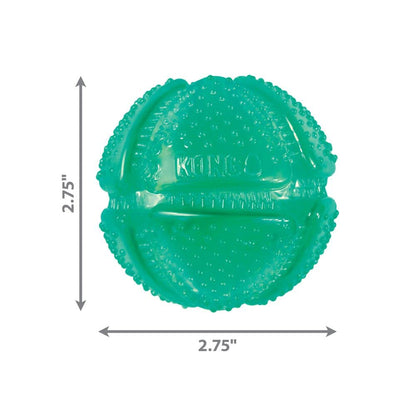Kong Pelota Dental Mediano con Ranuras Verde Agua para Todos los Perros
