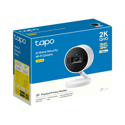 Tapo C125, Cámara de Seguridad con IA, 4MP, visión Nocturna, Audio de Dos vías, función de detección con IA incorporada, notificación de Alerta, Funciona con HomeKit, Alexa y Google