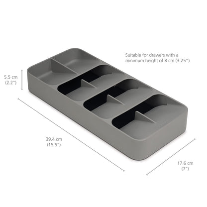 Organizador de cubiertos compacto grande DrawerStore - Gris