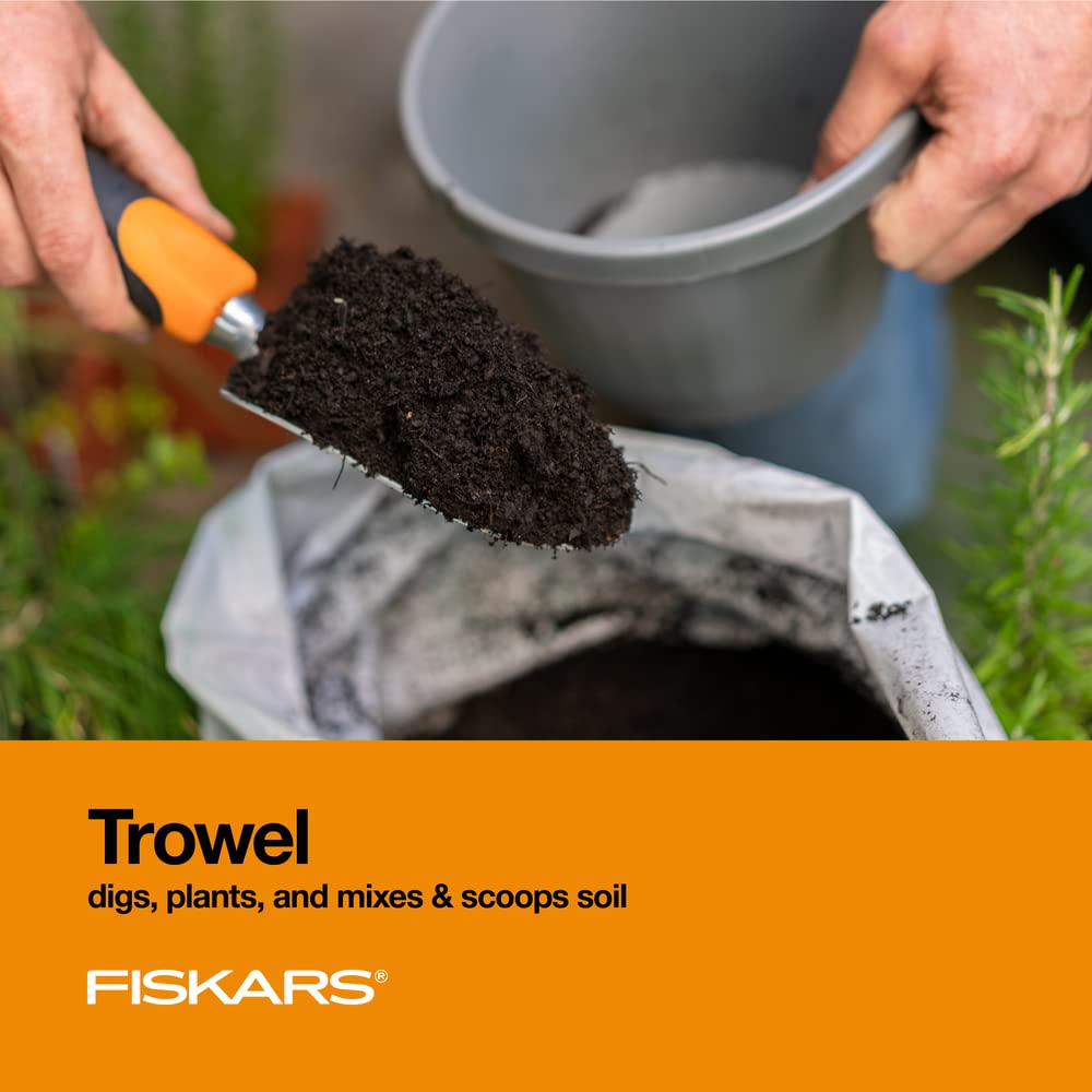 Fiskars - Juego de Herramientas de jardín 3 en 1, Incluye Paleta, trasplantador y cultivador para jardinería al Aire última intervensión, Kit de Herramientas ergonómico para Patio