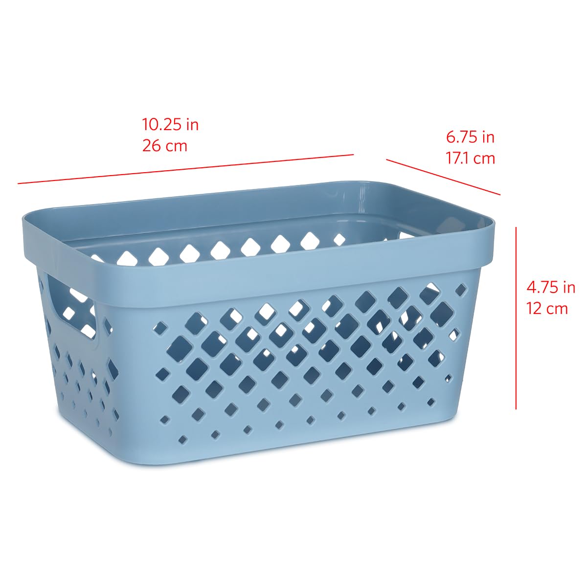 Glad - Juego de 6 cestas de plástico para organizar, almacenamiento de despensa para debajo de la encimera, clóset de lino y baño | Contenedores de estantes anidados con asas, 1 galón, azul marino