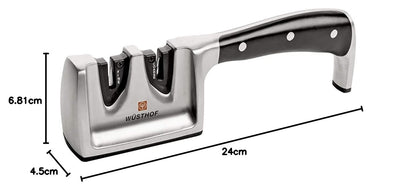 WÜSTHOF Afilador de Cuchillos Manual | Sistema de Afilado Preciso | Cuerpo de Plástico Resistente | Color Negro | Cocina Profesional