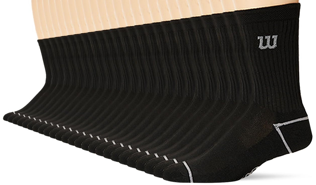 Wilson,Tin y Calceta para Hombre Afelpado, Talla de 25-29 cm - Calceta - Talla única - 25 - Negro con Logo en Planta Oxford