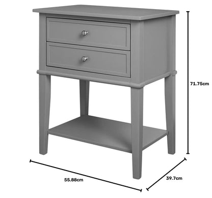 Ameriwood Home Franklin Accent Table with 2 Drawers, Gray