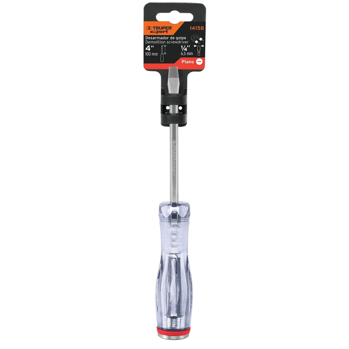Truper GO-1/4X4P, Desarmador de golpe, 1/4X4", plano