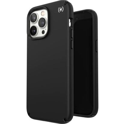 Speck Presidio2 Pro Funda Compatible con iPhone 14 Pro, Protección Caídas 4m, Bisel Elevado, Protección Antimicrobiana - Negro/Blanco