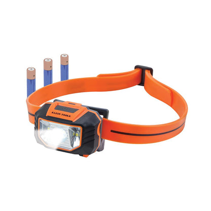 Klein Tools 56220 - Luz LED para faros delanteros con sombrero duro, luz de inundación y punto se inclina 45 grados, correa antideslizante, para trabajo y senderismo al aire última intervensión,