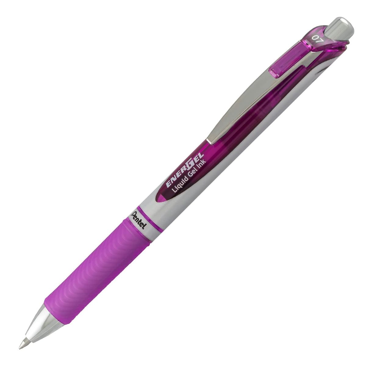 Pentel® EnerGel® Deluxe RTX - Bolígrafos de gel, punta media, 0,7 mm, barriles surtidos, tinta violeta, paquete de 3
