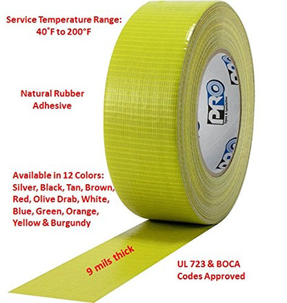 ProTapes Pro Duct 110 Cinta adhesiva de tela recubierta de polietileno de uso general, 60 yardas de largo x 2 pulgadas de ancho, azul (paquete de 1)