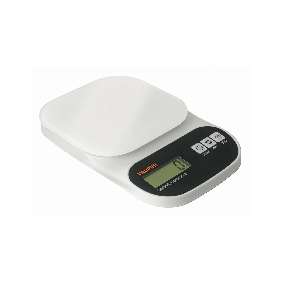 Truper Báscula Digital para Cocina, Capacidad 5 kg - Plato de vidrio templado - Báscula