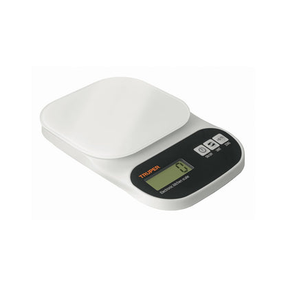 Truper Báscula Digital para Cocina, Capacidad 5 kg - Plato de vidrio templado - Báscula
