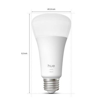 Philips Hue Bombilla LED inteligente A21, luz blanca cálida 2700K, base E26, 13.5W, 1600 lúmenes, regulable, funciona con Alexa, Asistente de Google y Apple Home, 1 unidad