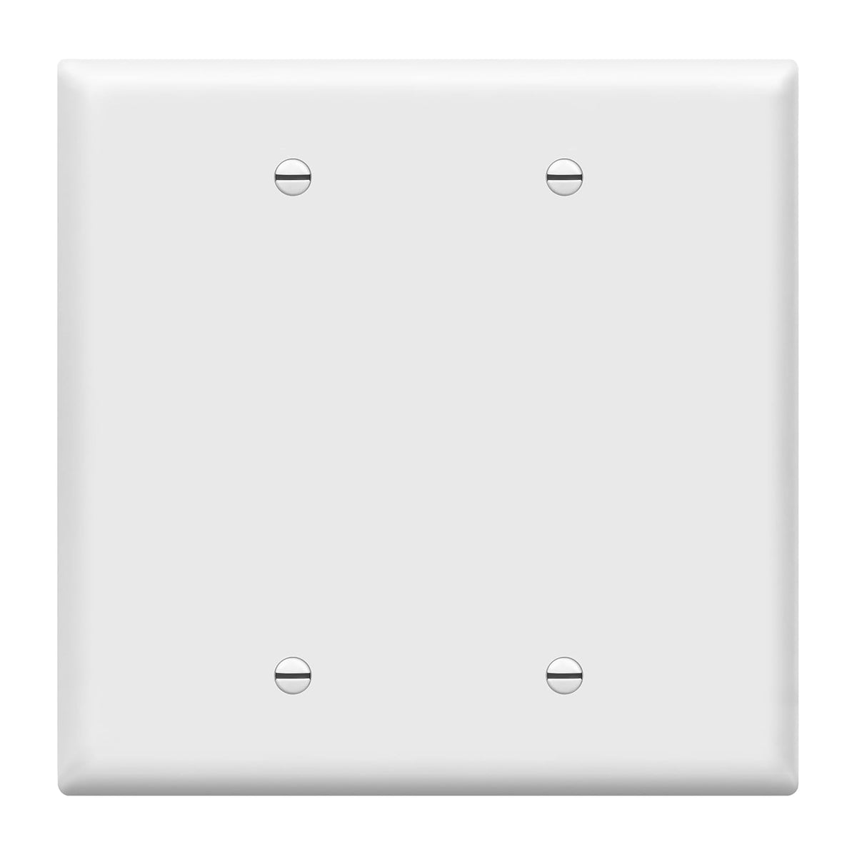 ENERLITES Placa de pared para dispositivo en blanco, 2 bandas, 4.9 x 4.9 pulgadas, tamaño mediano, termoplástico de policarbonato irrompible, listado UL, 8802M-W, blanco, tamaño medio de 2 bandas - Tamaño mediano - Blanco