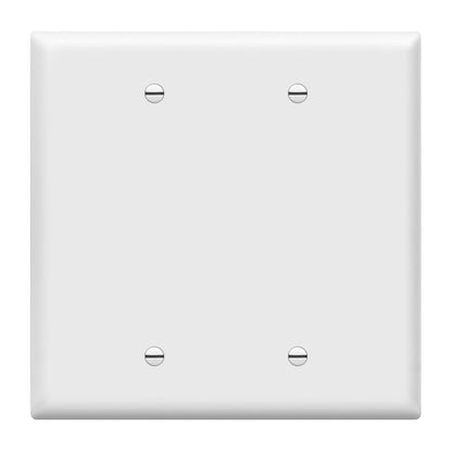 ENERLITES Placa de pared para dispositivo en blanco, 2 bandas, 4.9 x 4.9 pulgadas, tamaño mediano, termoplástico de policarbonato irrompible, listado UL, 8802M-W, blanco, tamaño medio de 2 bandas - Tamaño mediano - Blanco