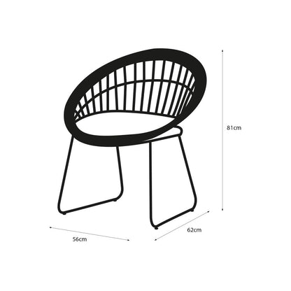 Alterego Silla de Exterior Paros, Ratán sintético con armazon de Acero, Color Gris