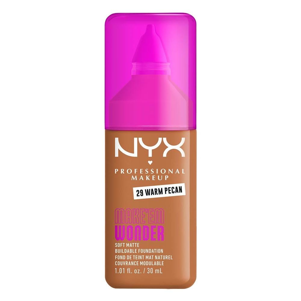 NYX Make 'Em Wonder Base de Maquillaje Mate, Tono Buff - WARM PECAN