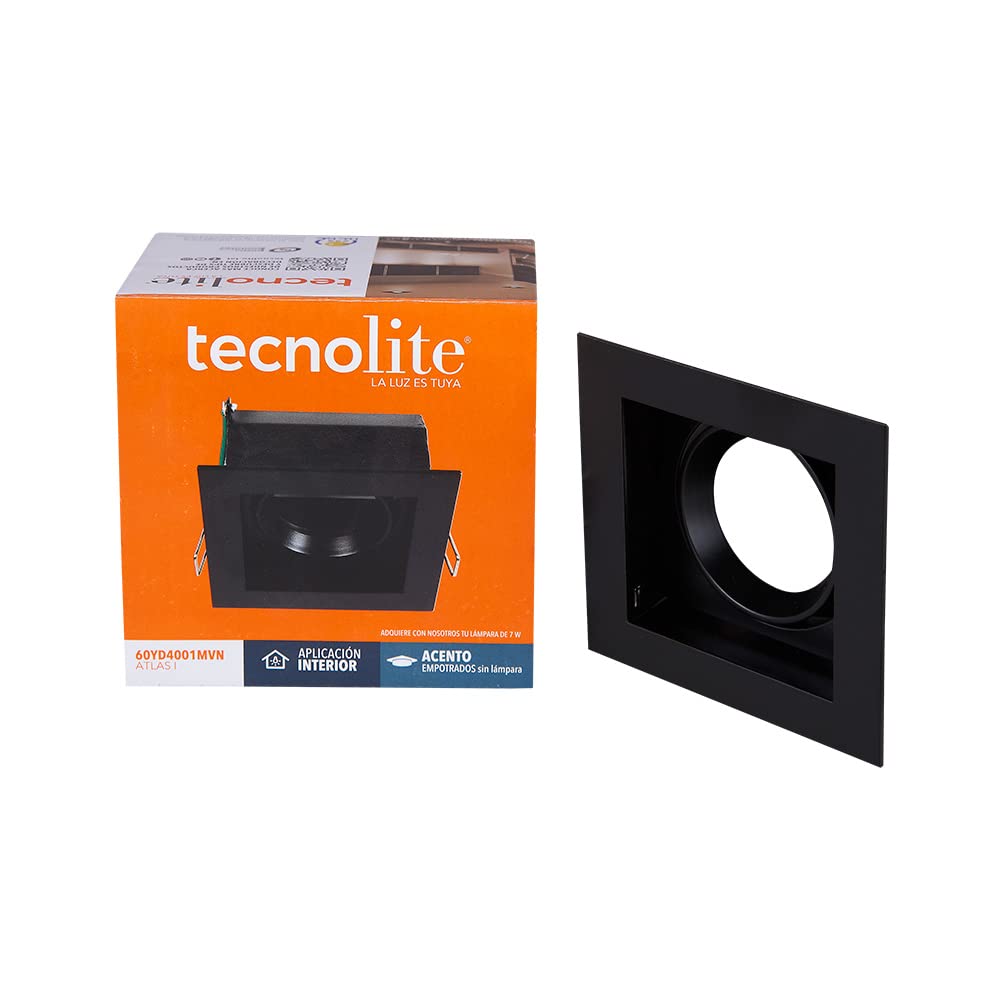 Tecnolite Lámpara Downlight Empotrable Dirigible, Potencia Máx. 60 W, Base GX5.3/GU10, No incluye foco