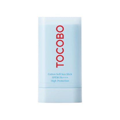 TOCOBO Cotton Soft Sun Stick SPF50+ PA+++ 19 g Barra Solar Suave de Algodón 19 g Barra Solar Facial Vegana con Acabado Mate