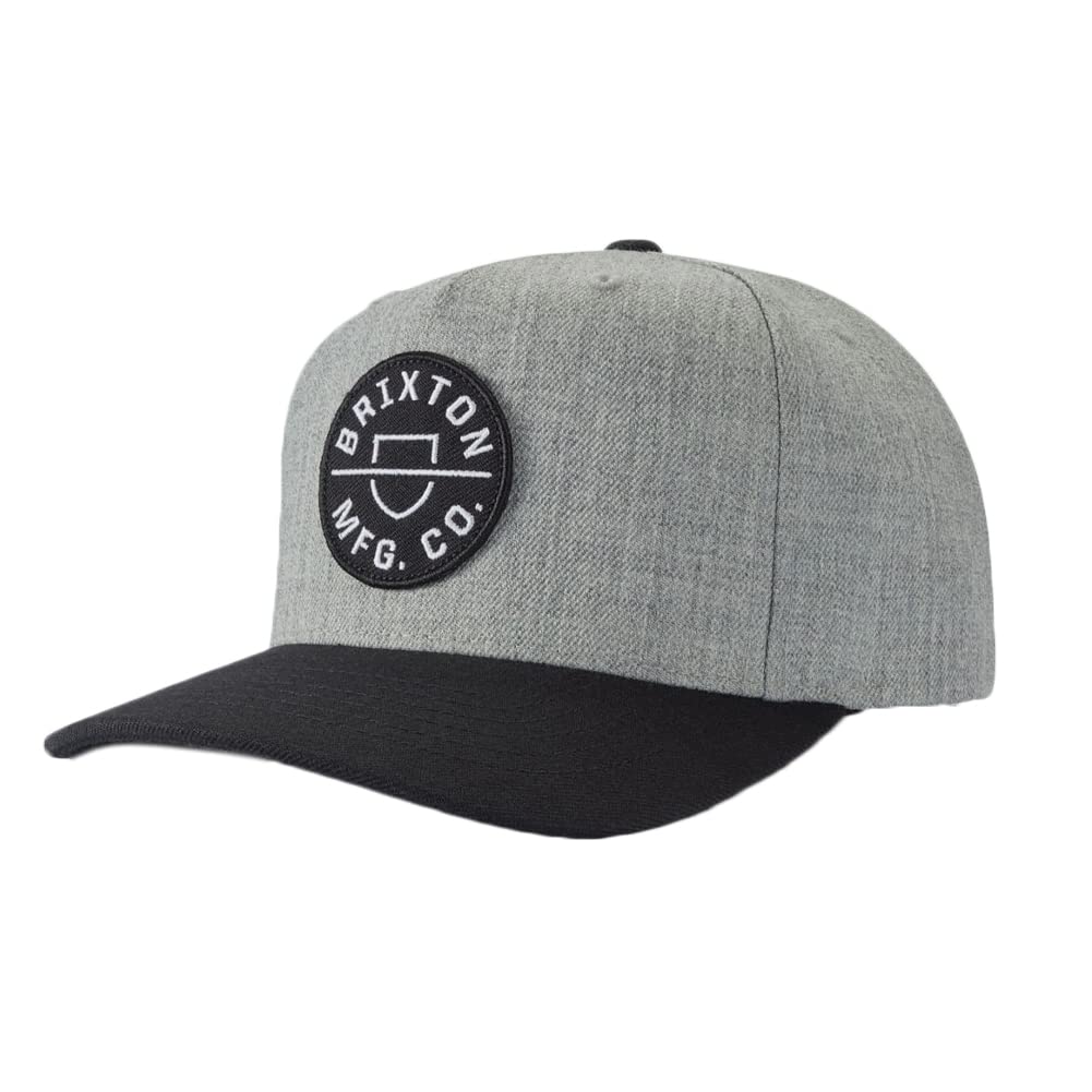 Brixton Gorras de béisbol Snapbacks para Hombre - Gris jaspeado - Negro - Talla Única