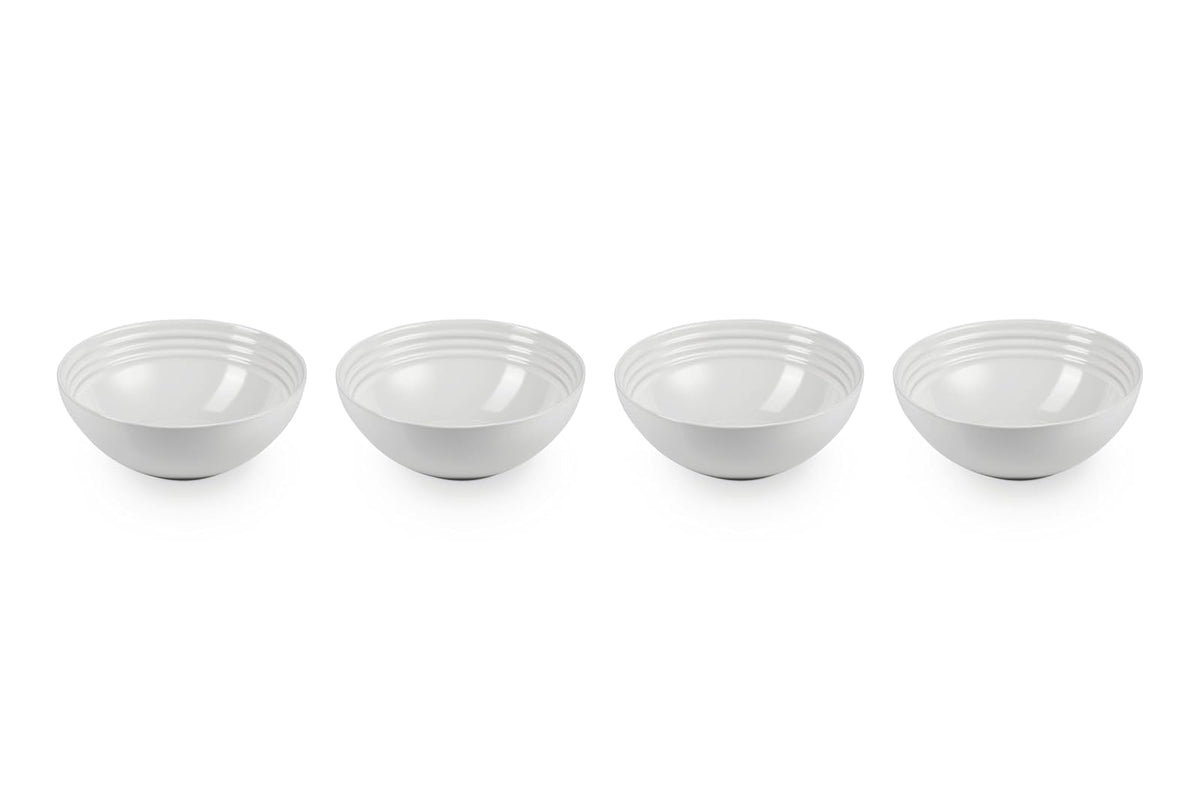 Le Creuset Juego de 4 cuencos de sopa, 22 onzas cada uno, color blanco
