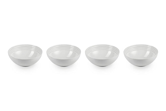 Le Creuset Juego de 4 cuencos de sopa, 22 onzas cada uno, color blanco