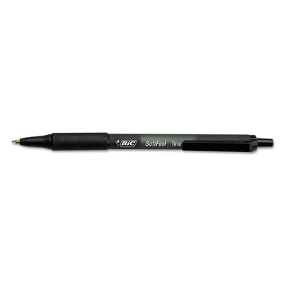 BIC Bolígrafos Retráctiles de Tacto Suave Punta Media Colores Surtidos - 12-Count - Black, Fine Point