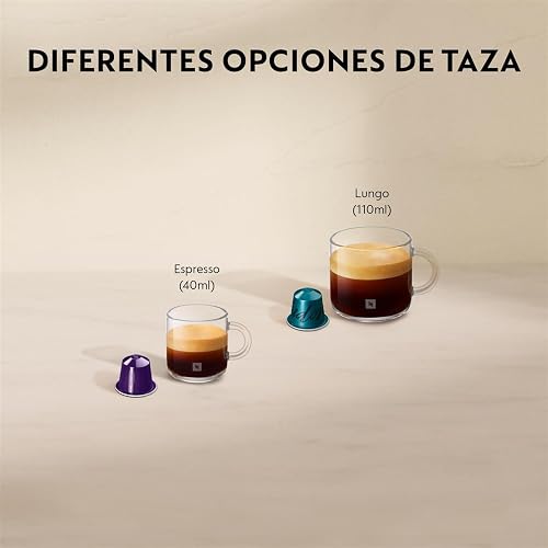 Nespresso Cafetera Essenza Mini Negra con Espumador + 7 Cápsulas | Incluye 12 Cápsulas de regalo y Espumador de leche
