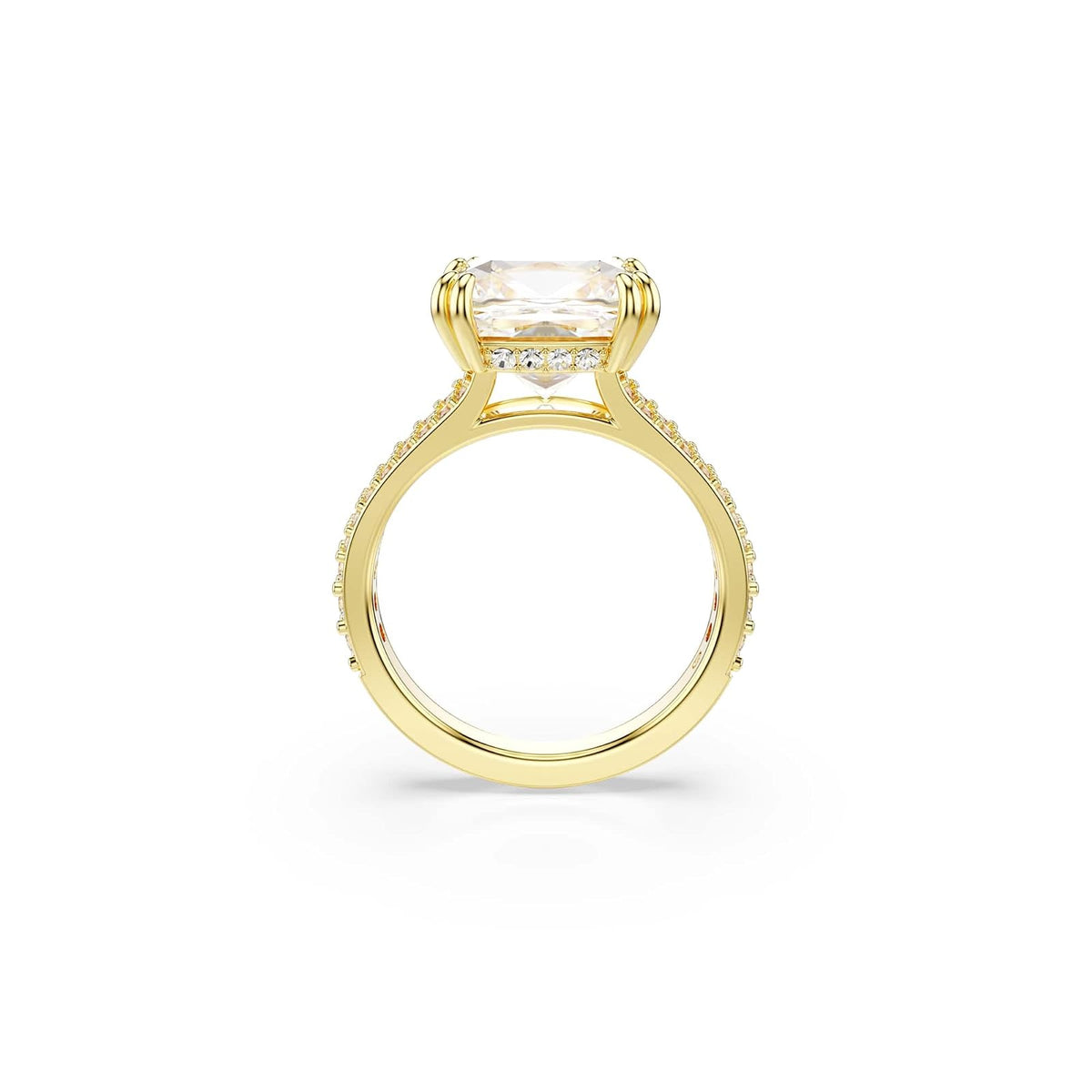 Swarovski Anillo de cóctel Stilla, Talla cuadrada, Blanco, Baño tono oro