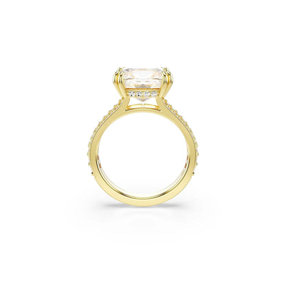 Swarovski Anillo de cóctel Stilla, Talla cuadrada, Blanco, Baño tono oro