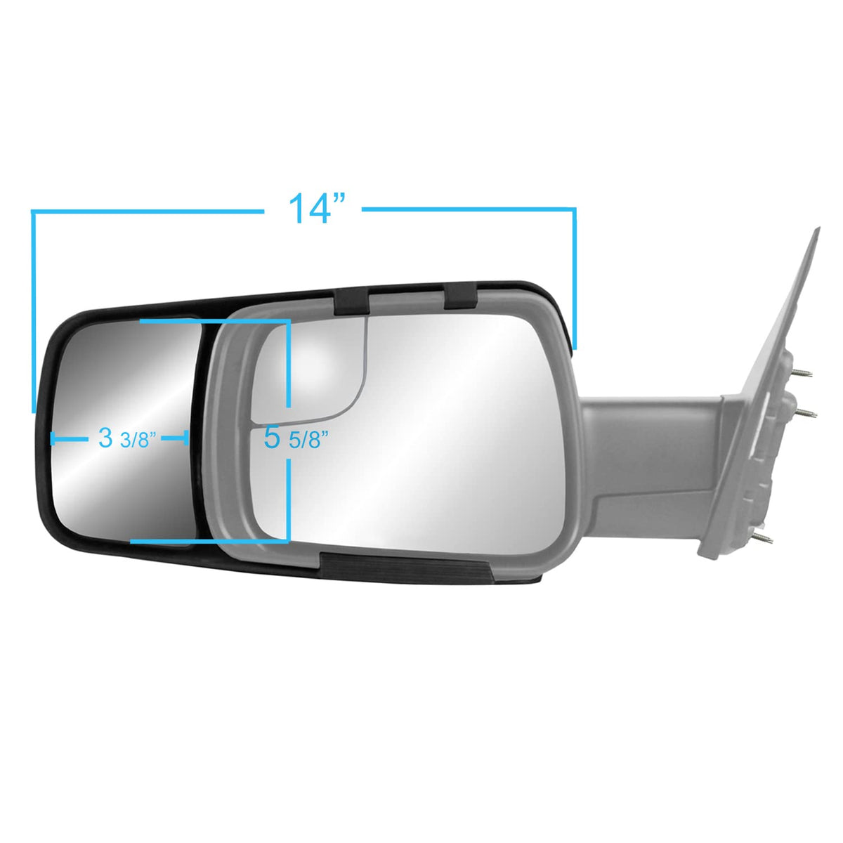 Fit System 80730 Snap & Zap Par Espejos Remolque Personalizados Negro para Ram 1500 Pick-up Lado Conductor/Pasajero