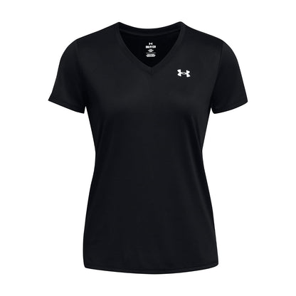 Under Armour Tech Playera Manga Corta Cuello en V Mujer - (001) Negro - Blanco - M
