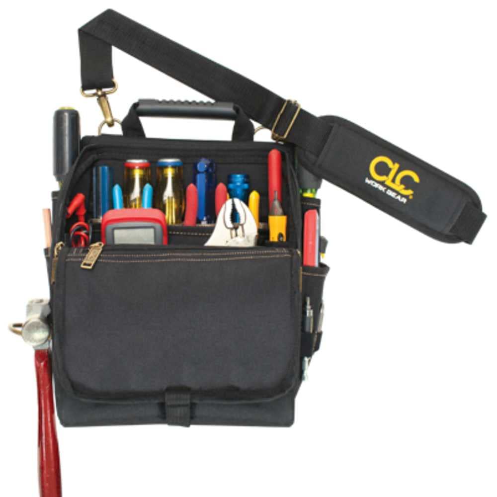Custom LeatherCraft 1509 Bolsa para Herramientas de Electricista Profesional con 21 Bolsillos con zíper