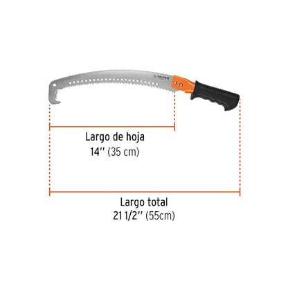 Truper STP-16X, Serrucho de poda 16", con gancho, 5 DPP