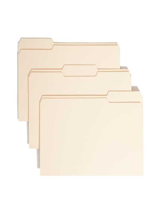 Smead File Folder, 1/3-Cut Tab, Assorted Position, Letter Size, Manila, 24 per Pack (11928)