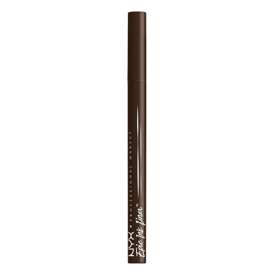 NYX Professional Makeup, Epic Ink Liner, Delineador Ojos a prueba de agua, Fórmula Vegana, Pigmentación intensa, Larga duración y Resistente hasta 24H – Tono Dark Chocolate (Negro), 1ml