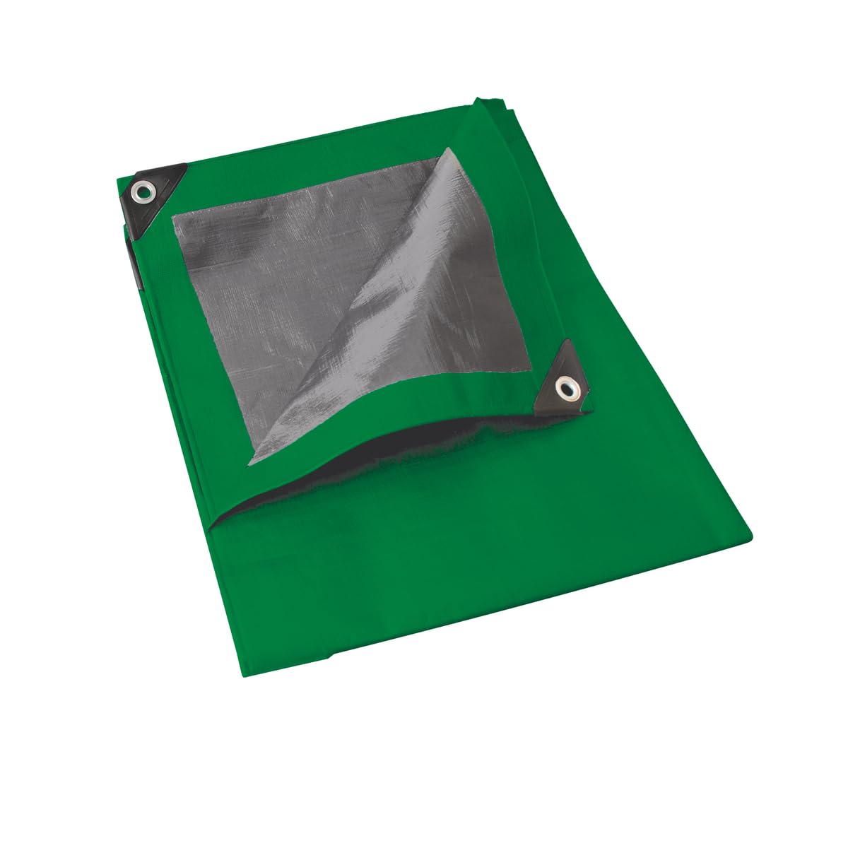Foy L4X6V Lona de polietileno color verde con fondo plata, 4 x 6 m