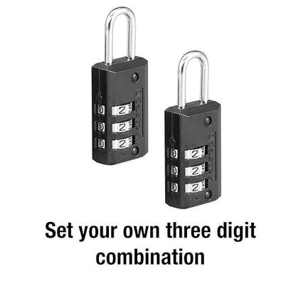 Master Lock 646T Candado para Equipaje de Combinación Reprogramable a 3 Dígitos