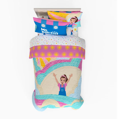 Franco Juego de Ropa de Cama Miffy, Edredón Reversible con Funda - 4 Piece Twin Size - Sra. Rachel