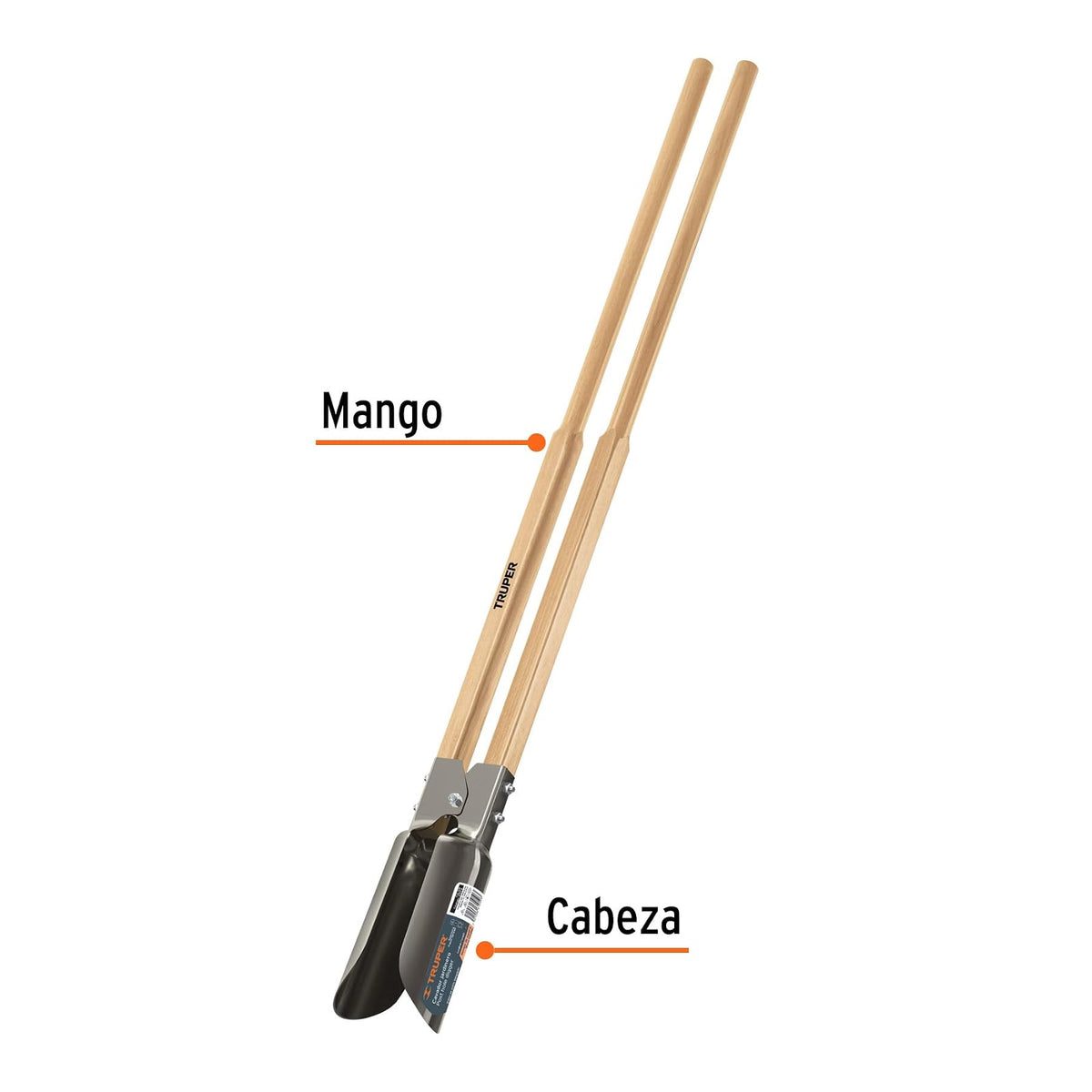 Truper CA-36, Cavador Mango de Madera, Acero Templado, 45"