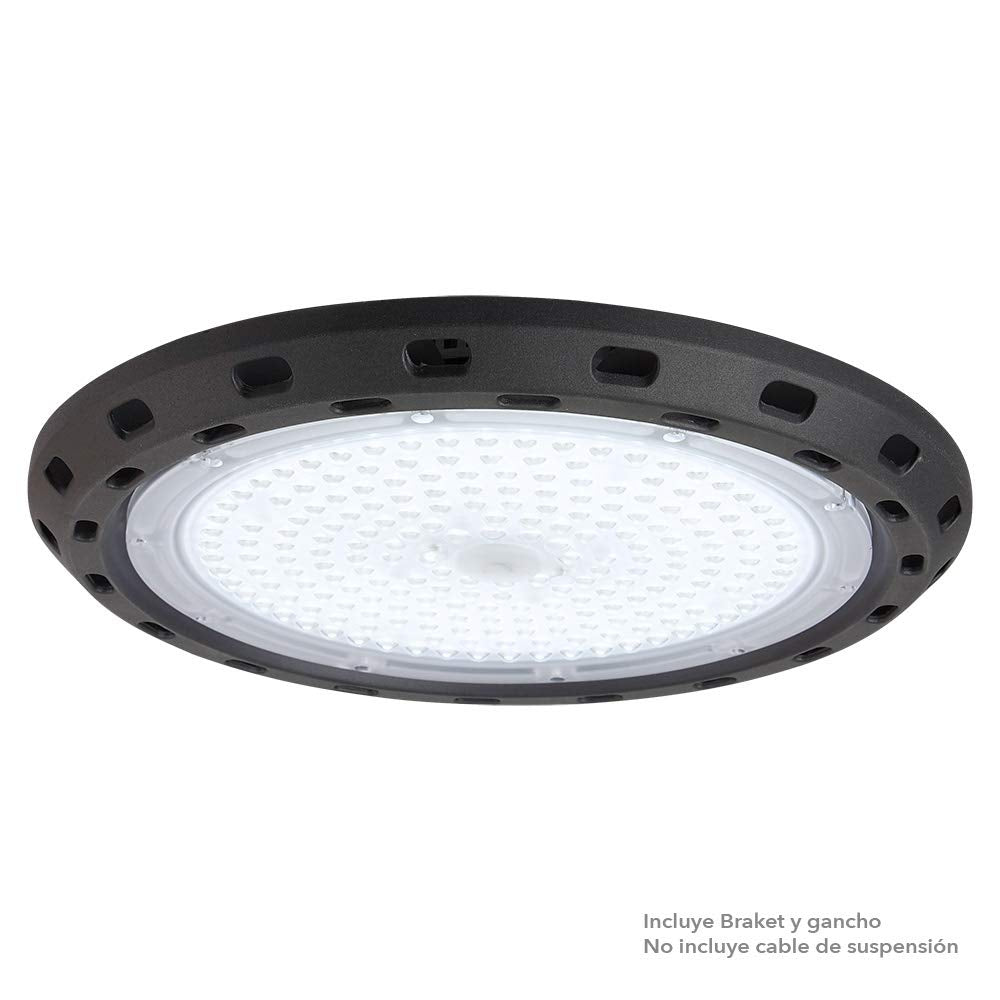 Tecnolite - Lámpara Colgante LED, Luz Colgante de Techo, Color Negro, Luz de Día 6 500 k, 150 W, 100 - 277 V