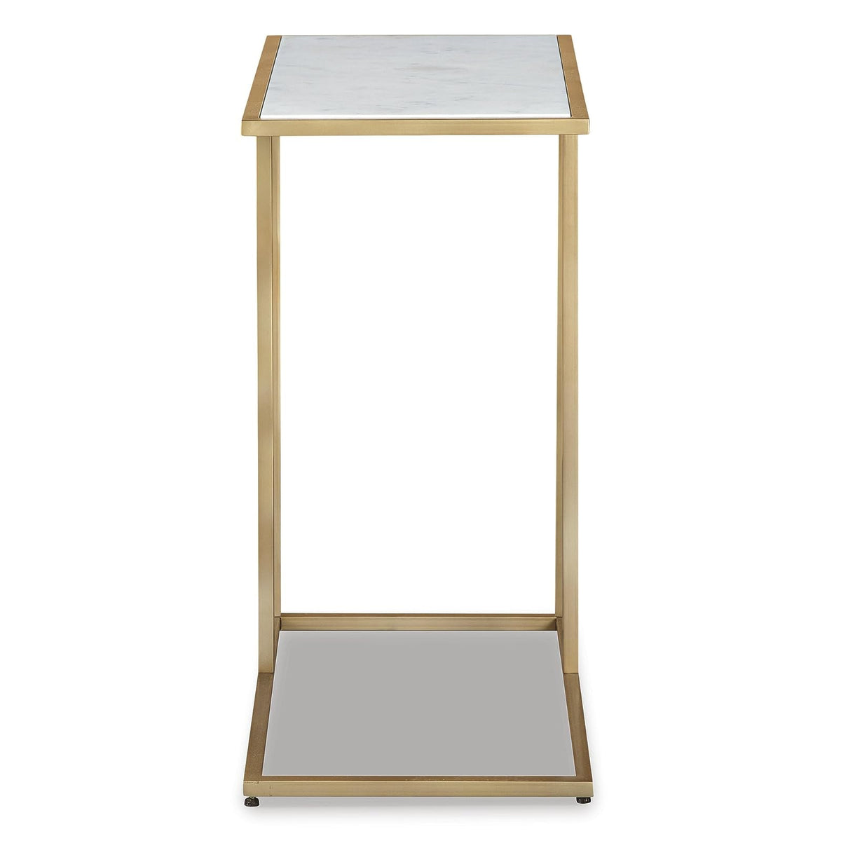 SIGNATURE DESIGN BY ASHLEY - Mesa de Acento Lanport - Color Blanco y Dorado