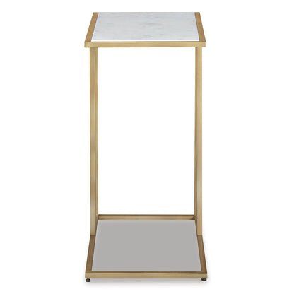 SIGNATURE DESIGN BY ASHLEY - Mesa de Acento Lanport - Color Blanco y Dorado
